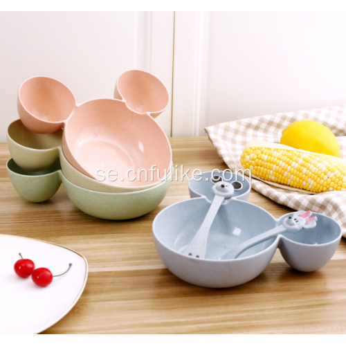 Mickey Mouse Shape Wheat Straw Kids Dinnerware